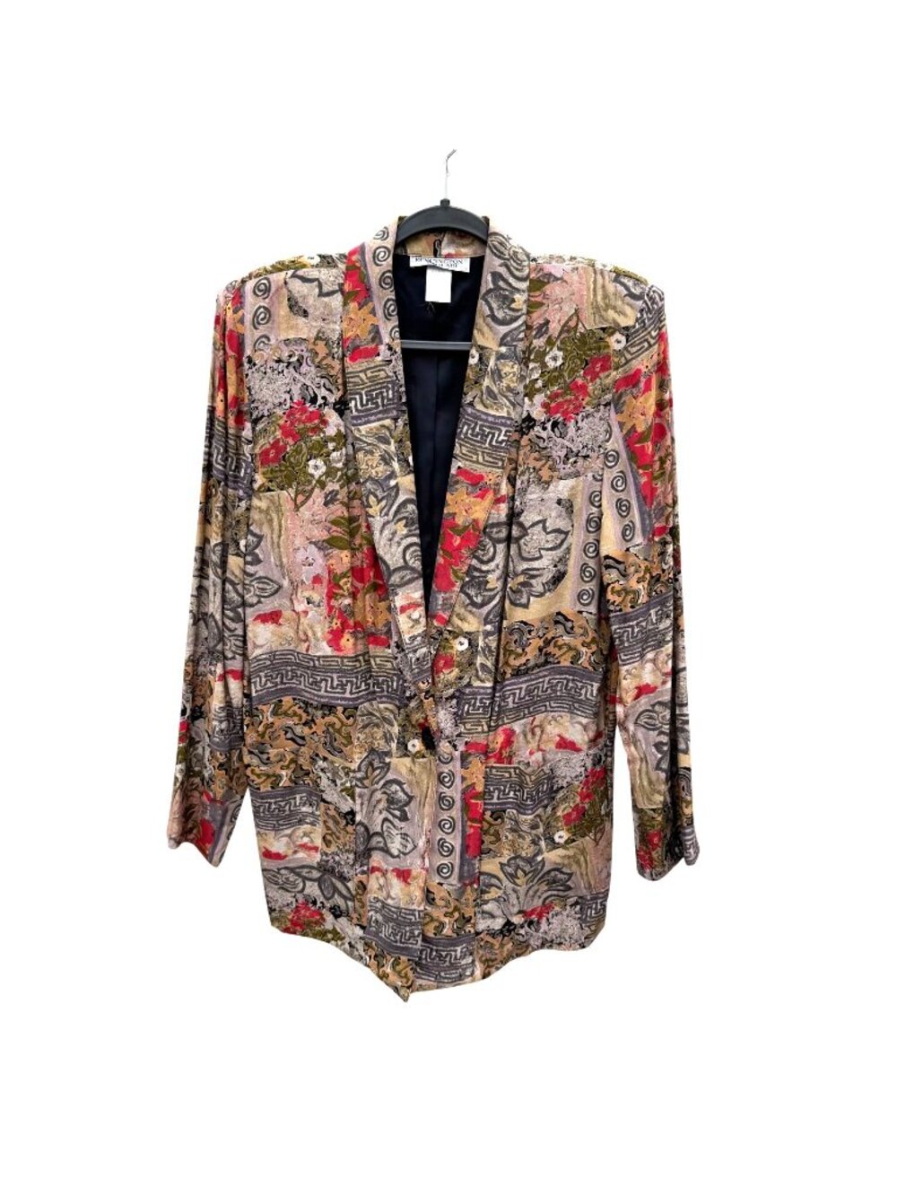 Kensington Square VTG Floral Abstract Blazer Jacket M Womens USA Multicolor Bold
